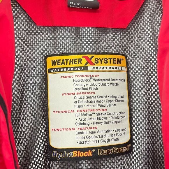 Obermeyer Ski Jacket Insulated Snowboard Hooded Full Zip Red Cream Mens Large - Picture 6 of 11